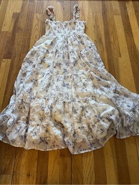 White Floral Tiered Maxi Dress